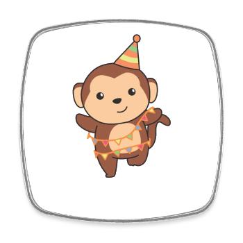 Monkey for birthday for children a birthday - Square fridge magnet - white - Front