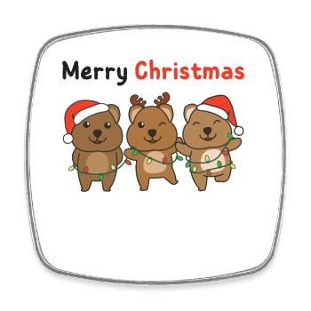 Quokka Christmas Sweet Quokka Merry Christmas - Square fridge magnet - white - Front