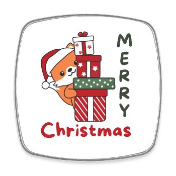 Fuchs Weihnachten Geschenk Winter Tiere Fuchs - Viereckiger Kühlschrankmagnet - Weiß - Vorne