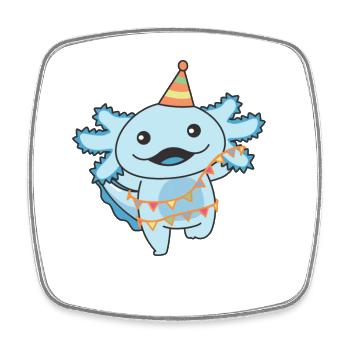 Axolotl pour un anniversaire pour les enfants un anniversaire - Magnet carré - blanc - Devant