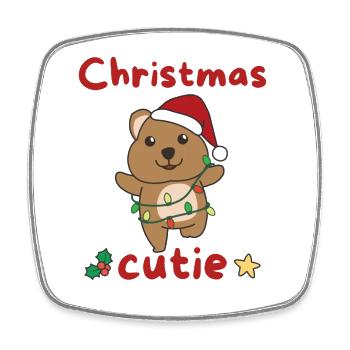 Quokka Weihnachten Quokkas Christmas Cutie - Square fridge magnet - white - Front