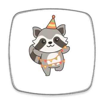 Raton laveur pour un anniversaire pour les enfants un anniversaire - Magnet carré - blanc - Devant