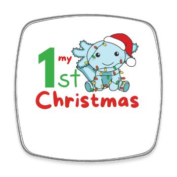 Axolotl Weihnachten Axolotls mon 1er Noël - Magnet carré - blanc - Devant