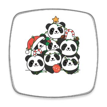 Panda Christmas Tree Funny Animal Christmas - Square fridge magnet - white - Front