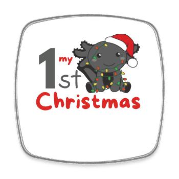 Axolotl Weihnachten Axolotls mon 1er Noël - Magnet carré - blanc - Devant