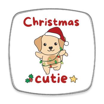 Labrador Christmas Dogs Christmas Cutie - Square fridge magnet - white - Front