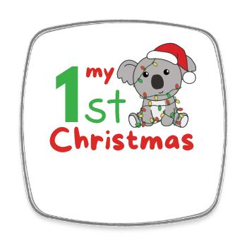 Koala Weihnachten Koalas mon 1er Noël - Magnet carré - blanc - Devant