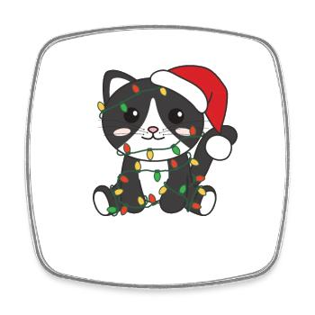 Katze Weihnachten Winter Tiere Katzen - Viereckiger Kühlschrankmagnet - Weiß - Vorne