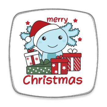 Axolotl Cadeau de Noël Animaux d’hiver Axolotl - Magnet carré - blanc - Devant