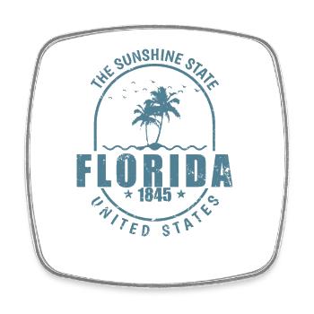 Florida The Sunshine State 1845 United States - Viereckiger Kühlschrankmagnet - Weiß - Vorne