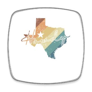 Texas Howdy Carte USA Amérique - Magnet carré - blanc - Devant