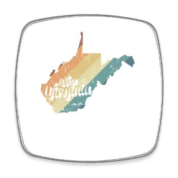 West Virginia Carte USA State - Magnet carré - blanc - Devant