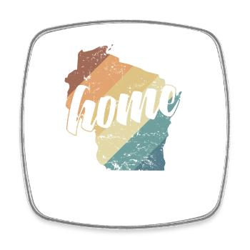 Wisconsin Home USA Amerika Bundesstaat - Viereckiger Kühlschrankmagnet - Weiß - Vorne
