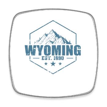 Wyoming Est. 1890 USA Amerika Bundesstaat - Viereckiger Kühlschrankmagnet - Weiß - Vorne