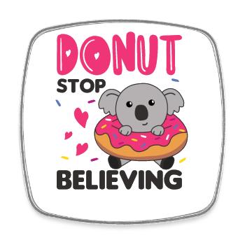 Süßer Koala lustige Tiere in Donut pink - Viereckiger Kühlschrankmagnet - Weiß - Vorne