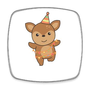 Cerf pour un anniversaire pour les enfants un anniversaire - Magnet carré - blanc - Devant