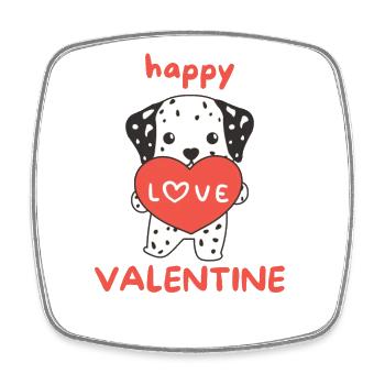 Dalmatiens pour la Saint-Valentin animaux mignons avec des cœurs - Magnet carré - blanc - Devant