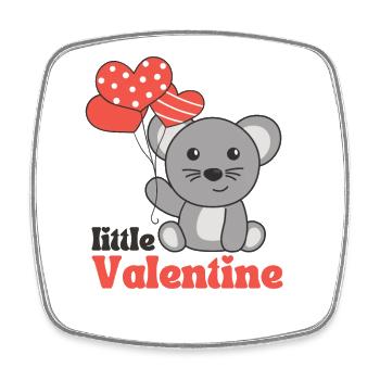 Maus zum Valentinstag little Valentine - Viereckiger Kühlschrankmagnet - Weiß - Vorne