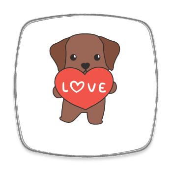 Labrador pour la Saint-Valentin de jolis animaux avec des cœurs - Magnet carré - blanc - Devant