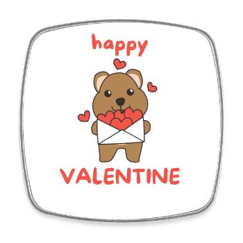 Quokka zum Valentinstag süße Tiere mit Herzen - Viereckiger Kühlschrankmagnet - Weiß - Vorne