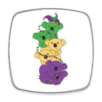 Que les manigances commencent Mardi Gras Koala Tower - Magnet carré - blanc - Devant