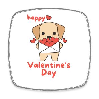 Labrador pour la Saint-Valentin de jolis animaux avec des cœurs - Magnet carré - blanc - Devant