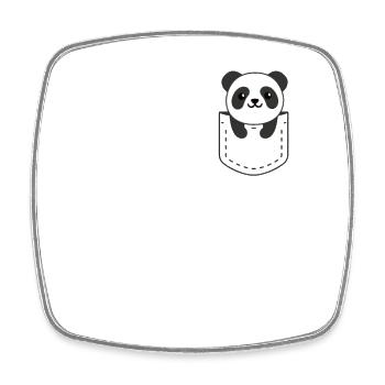 Panda en poche pandas mignons dans la poche poitrine - Magnet carré - blanc - Devant