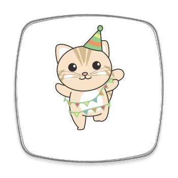 Cat for birthday for children a gift - Square fridge magnet - white - Front