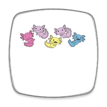 Aporagender Flag Pride LGBTQ Axolotl - Magnet carré - blanc - Devant