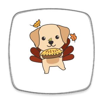 thanksgiving day outfits Truthahn Labrador mit Pie - Viereckiger Kühlschrankmagnet - Weiß - Vorne