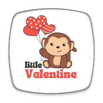 Singe pour la Saint-Valentin petit Valentin - Magnet carré - blanc - Devant