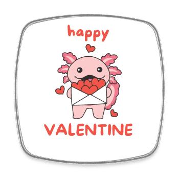 Axolotl zum Valentinstag süße Tiere mit Herzen - Viereckiger Kühlschrankmagnet - Weiß - Vorne