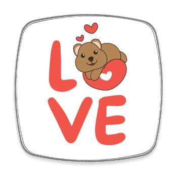 Quokka pour la Saint-Valentin Des animaux mignons avec des cœurs d’amour - Magnet carré - blanc - Devant