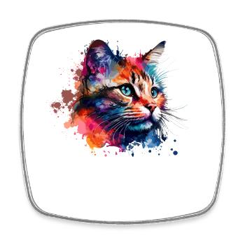 Cute little cat For cat lovers Colorful - Square fridge magnet - white - Front