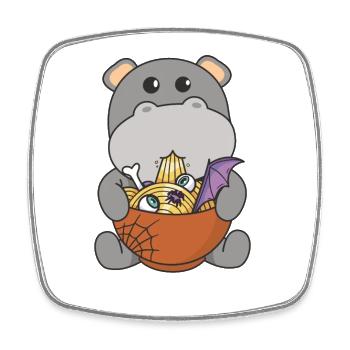 Nudeln japanische Nudeln Halloween Hippo Ramen - Viereckiger Kühlschrankmagnet - Weiß - Vorne