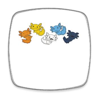 aroace Flag Gay Pride LGBTQ Axolotl - Square fridge magnet - white - Front