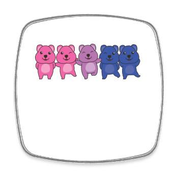Bi Flag Pride LGBTQ Quokka - Square fridge magnet - white - Front