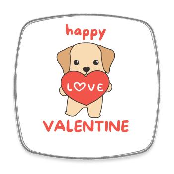 Labrador pour la Saint-Valentin de jolis animaux avec des cœurs - Magnet carré - blanc - Devant