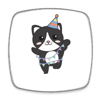 Cat for birthday for children a gift - Square fridge magnet - white - Front