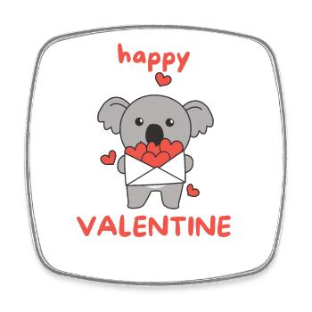 Koala pour la Saint-Valentin animaux mignons avec des cœurs - Magnet carré - blanc - Devant