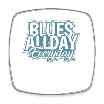 Blues all Day Everyday Musik Trompete - Viereckiger Kühlschrankmagnet - Weiß - Vorne