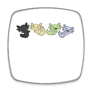 Cassgender Flag Pride LGBTQ Axolotl - Magnet carré - blanc - Devant