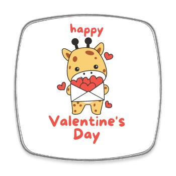 Girafe pour la Saint-Valentin animaux mignons avec des cœurs - Magnet carré - blanc - Devant
