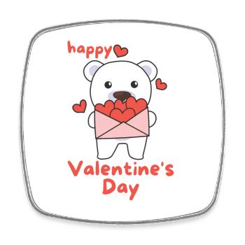 Polar bear for Valentine's Day cute animals with hearts - Square fridge magnet - white - Front