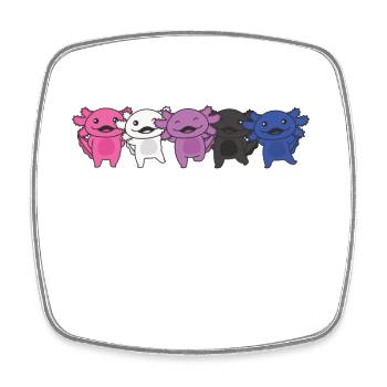 Genderfluid Flag Gay Pride LGBTQ Axolotl - Square fridge magnet - white - Front