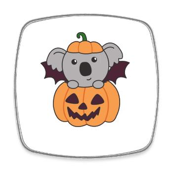 Koala Halloween Pumpkin Bat Costume - Square fridge magnet - white - Front