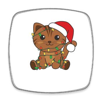 Katze Weihnachten Winter Tiere Katzen - Viereckiger Kühlschrankmagnet - Weiß - Vorne