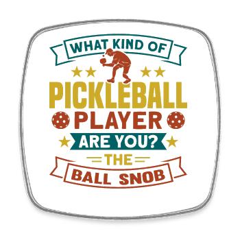 Ball Snob Pickleball Spieler Pickleball Design - Viereckiger Kühlschrankmagnet - Weiß - Vorne