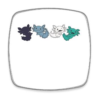 Orienté Aroace Flag Pride LGBTQ Axolotl - Magnet carré - blanc - Devant