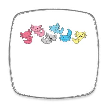 Genderflux Flag Pride LGBTQ Axolotl - Magnet carré - blanc - Devant